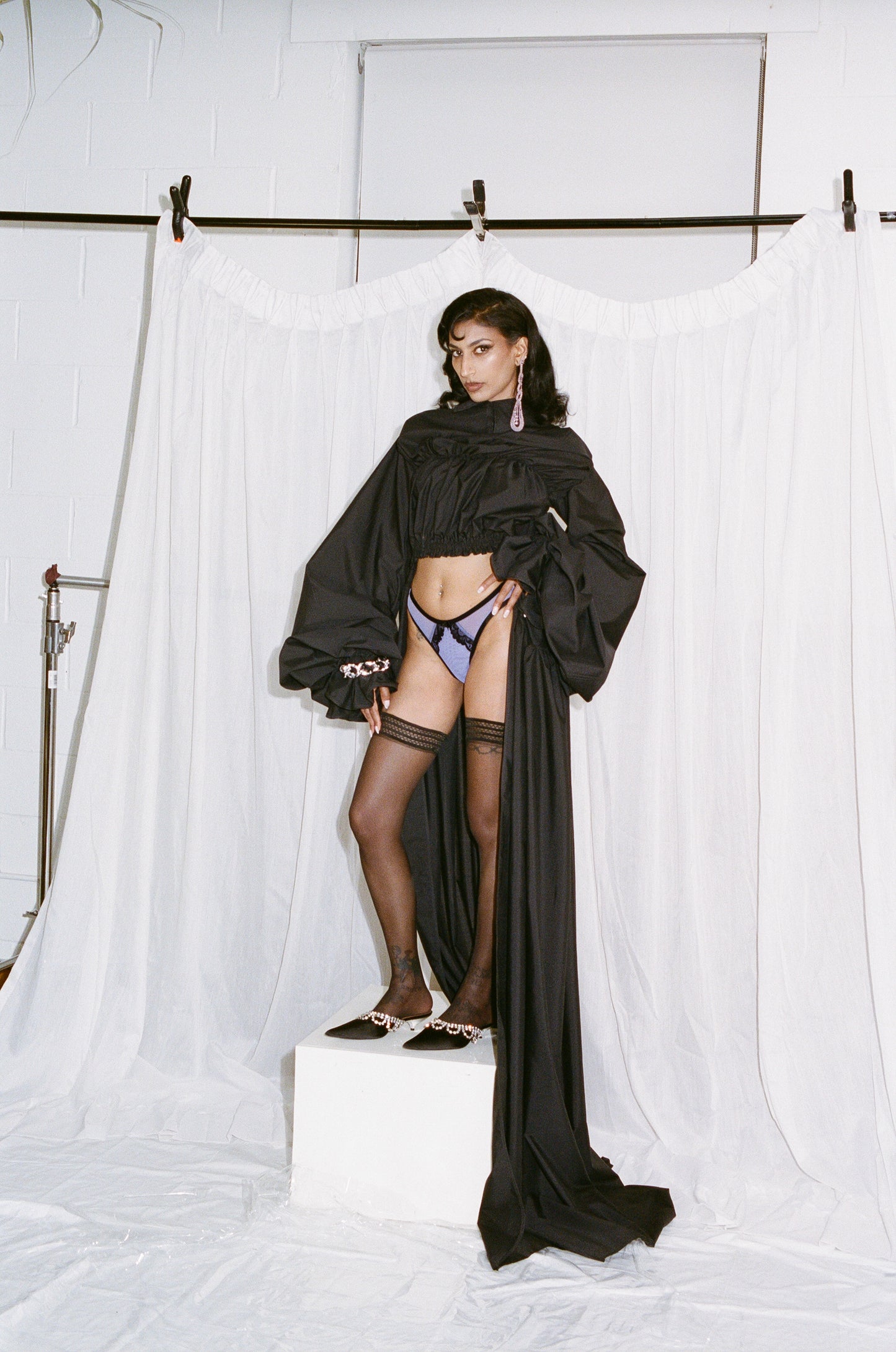 ASTER PANTIES - LAVENDER, BLACK LACE