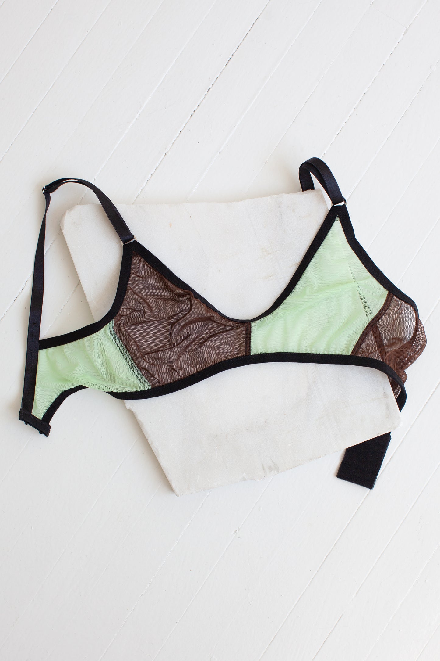 WALKER BRA - BROWN AND PALE GREEN