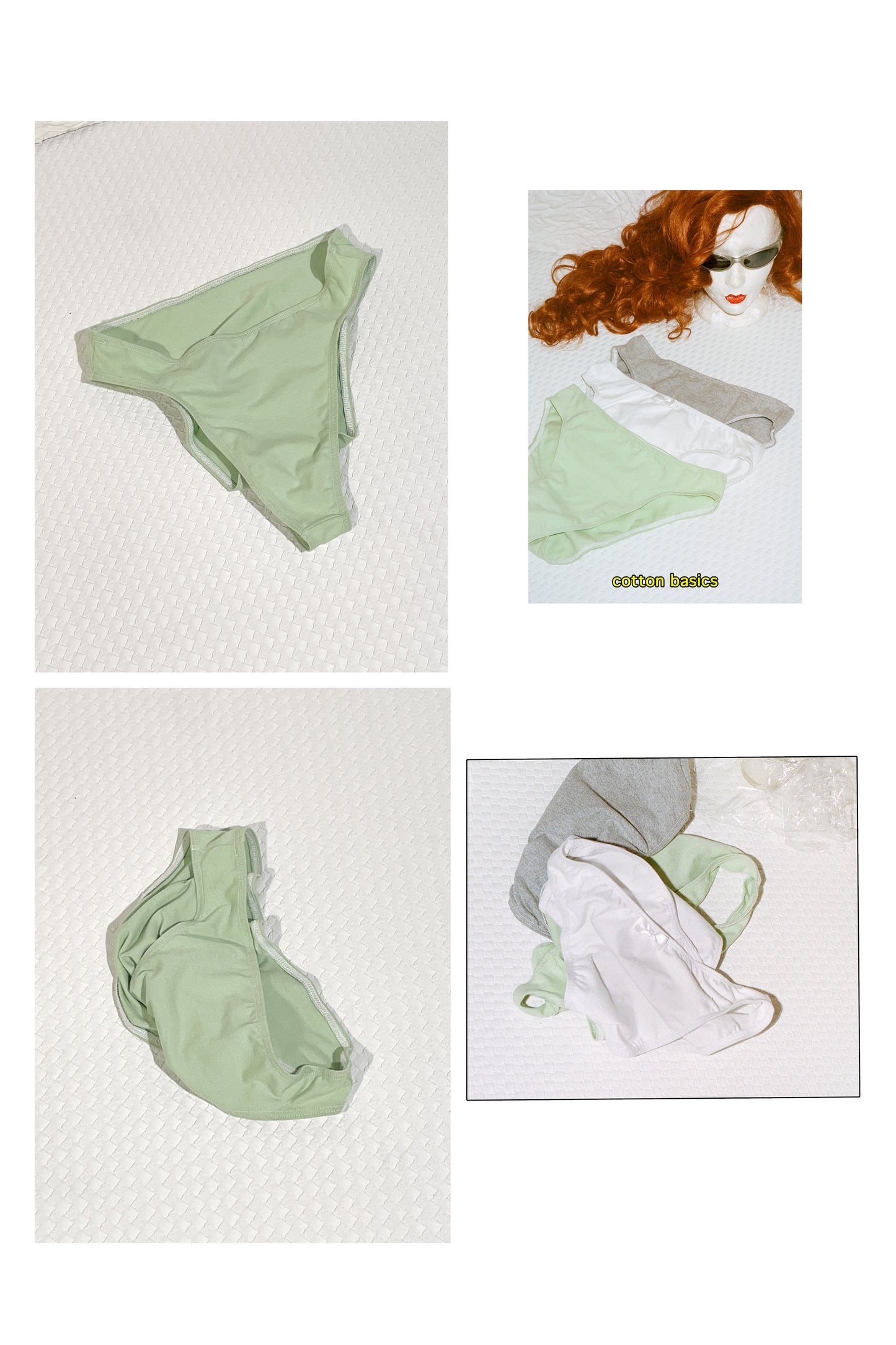 COTTON PANTY PACK - GREY, WHITE, LIME