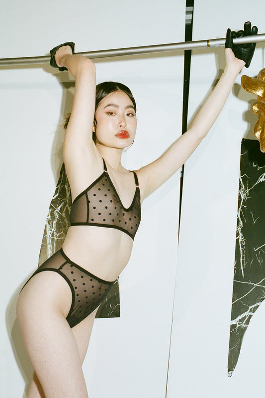 LEON BRA - BLACK POLKA DOTS